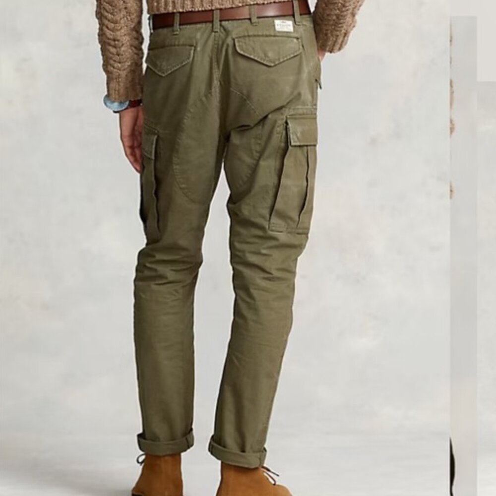 Polo Ralph Lauren Slim Fit Canvas Cargo Pants | Olive Green | Size 30x32 - Picture 10 of 10
